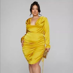 Kaley Cowl Neck Ruched Dress